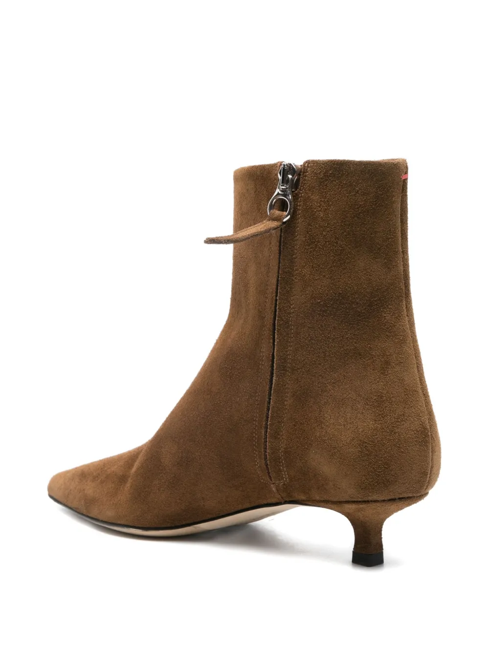 Aeyde Pointed-toe Kitten-heel Boots In Brown