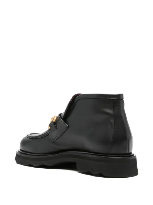 Pomme D´Or Horsebit Leather Ankle Boots Black FARFETCH SG