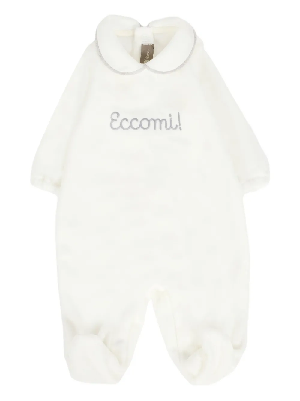 Little Bear collar-detail babygrow | White | Image 1