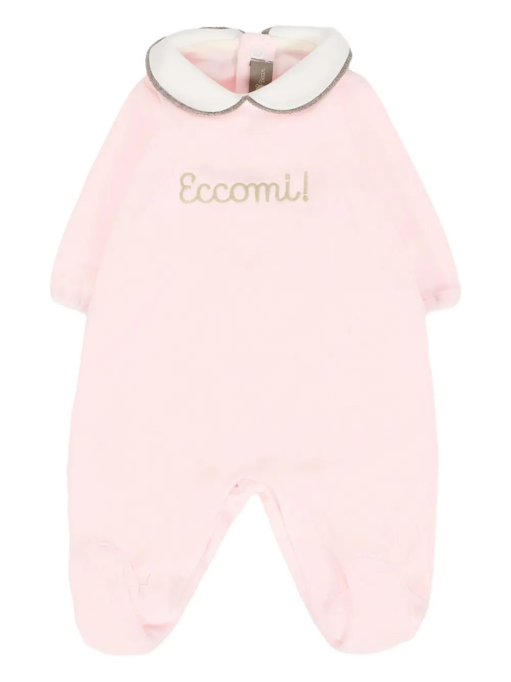 Little Bear embellished-collar babygrow | Pink | Image 1