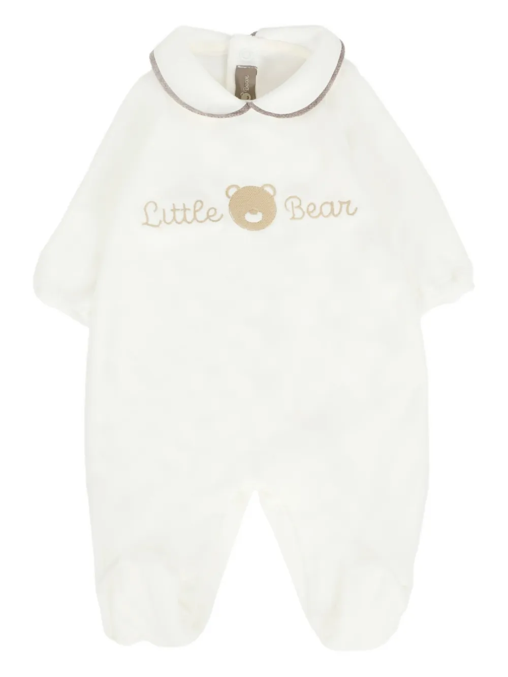 Little Bear embellished-collar babygrow | Neutrals | Image 1