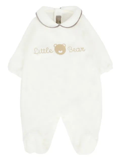 Little Bear embellished-collar babygrow