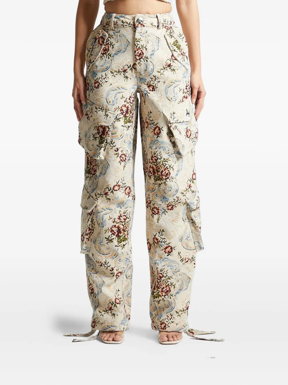 Manière De Voir Anne floral-jacquard cargo pants | Straight-Leg Pants | Image 2