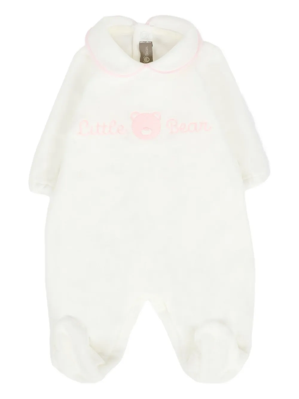 Little Bear embellished-collar babygrow | Neutrals | Image 1