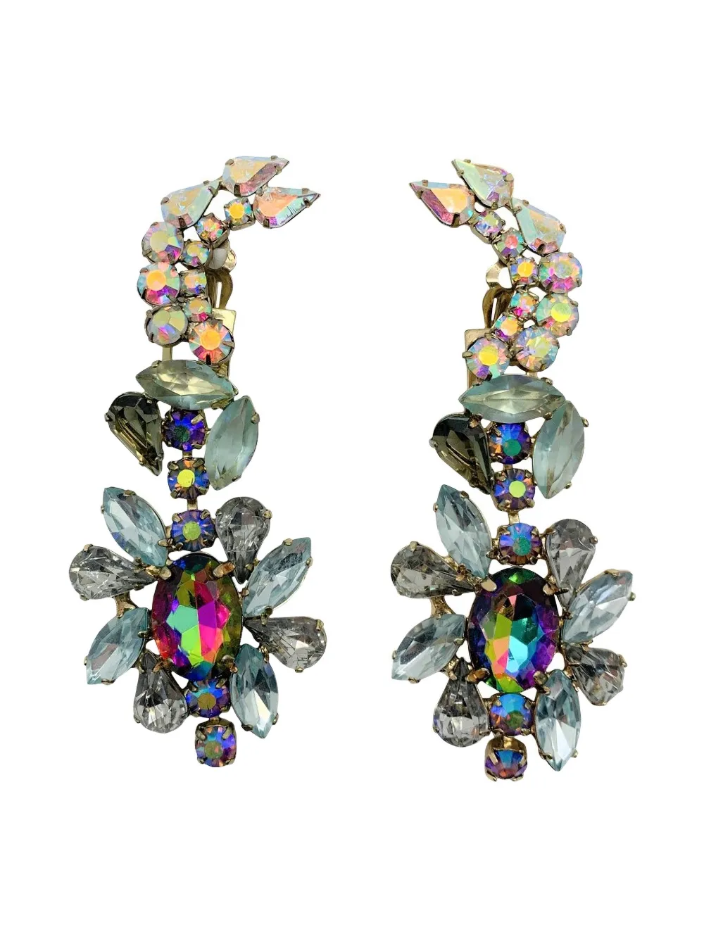 Jennifer Gibson Jewellery 1990s crystal day night earrings - Oro