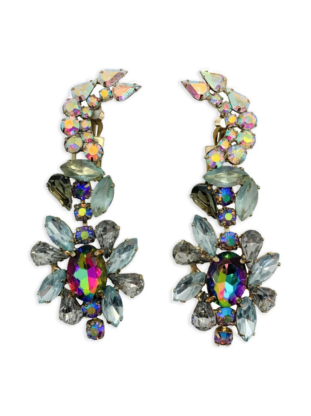 Jennifer Gibson Jewellery 1990s crystal day night earrings - Oro