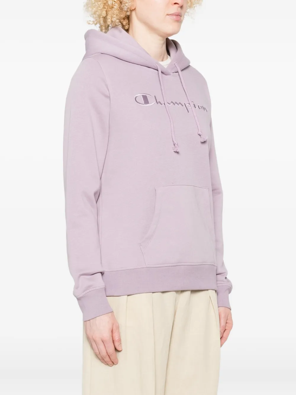 Champion Hoodie met geborduurd logo Paars