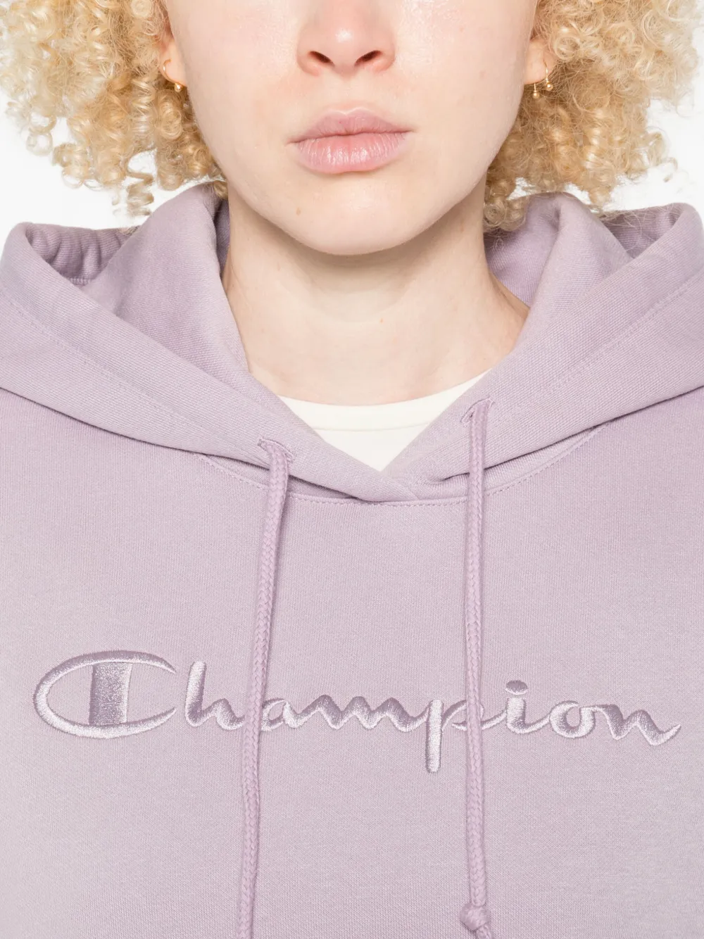 Champion Hoodie met geborduurd logo Paars
