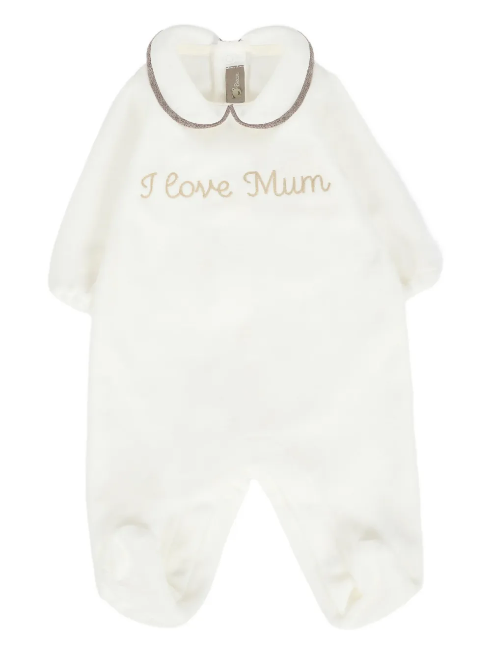 Little Bear embroidered babygrow | Neutrals | Image 1