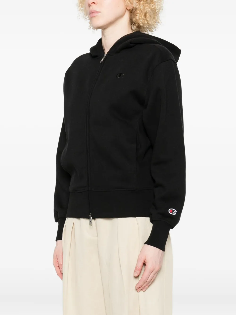  Champion Zip-up Hoodie Jacket - Black 