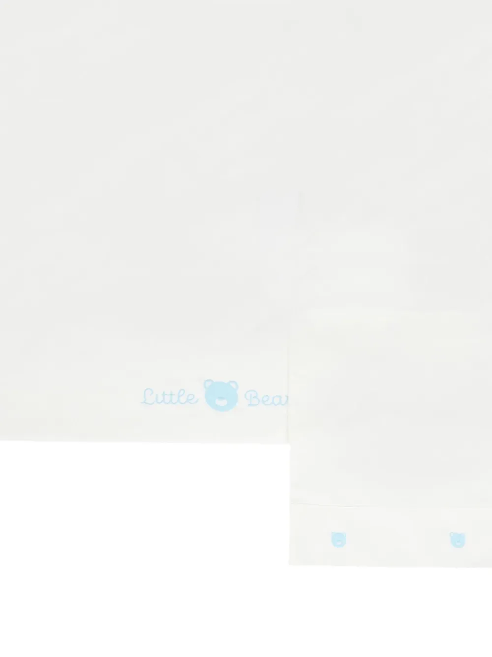 Little Bear Embroidered-bear Sheet Set (set Of Two) In White