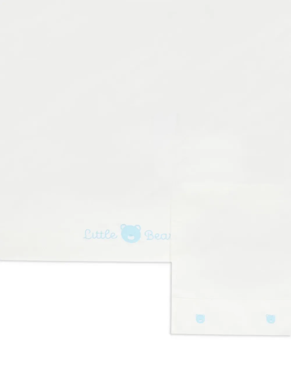 Little Bear Twee lakens met geborduurde beer Wit