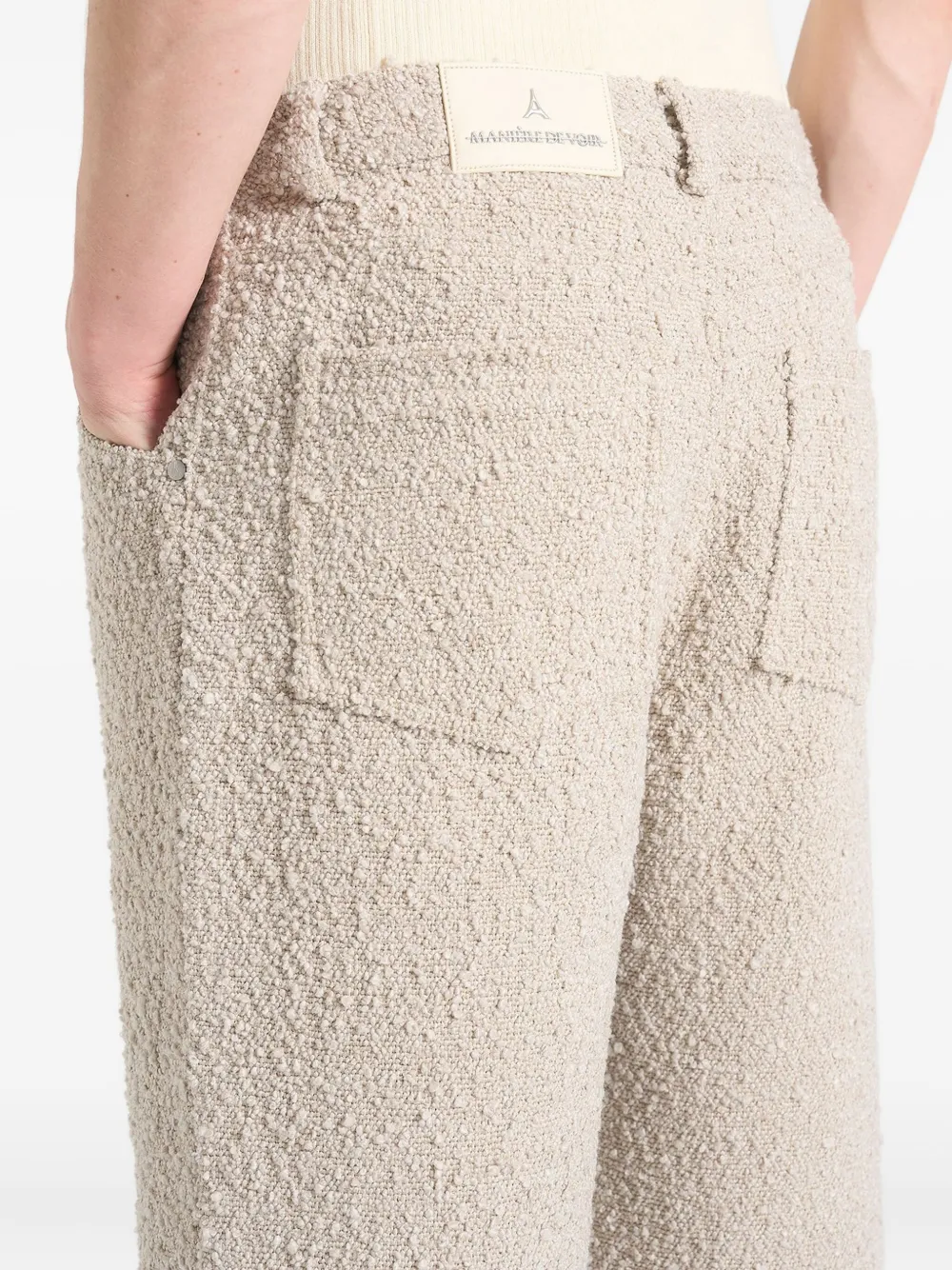 Manière De Voir Arnault geplooide bouclé jeans Beige