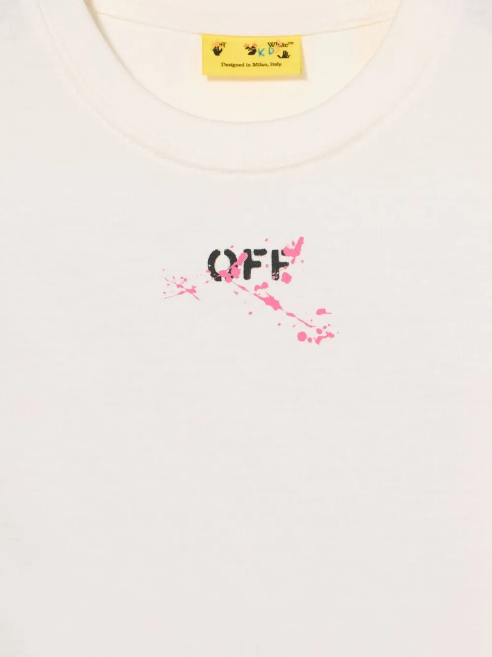 Off-White Kids T-shirt met grafische print Beige