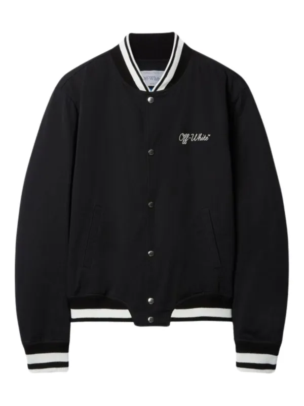 Off-White Button Striped Jacket in Black