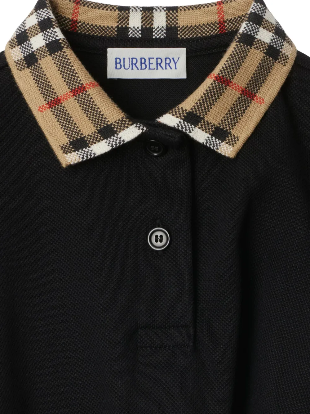 Burberry Kids Jurk met geruite kraag Zwart