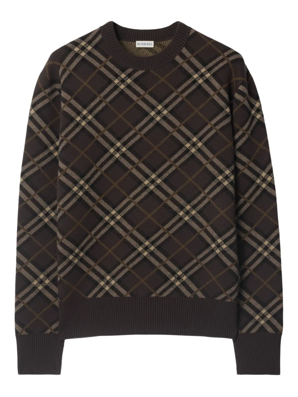 Burberry check wool cashmere sweater | Brown | Image 1