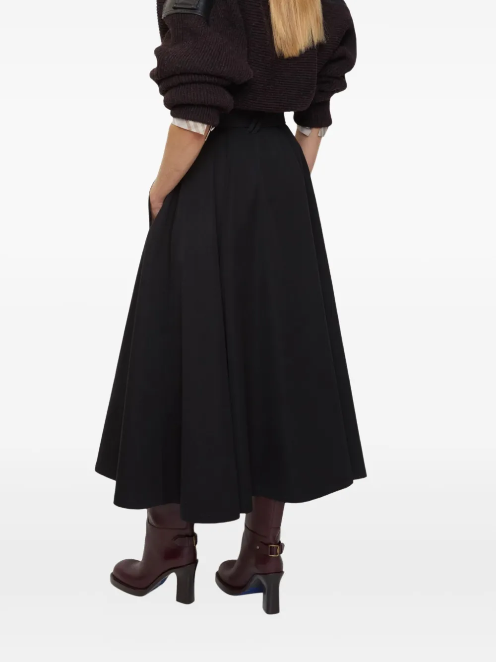 Burberry Gegabardine midi-rok - Zwart
