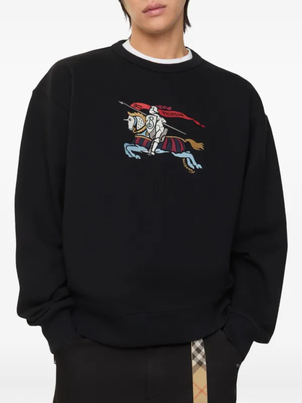 Burberry equestrian-knight crew-neck Sweatshirt | Black | FARFETCH RO