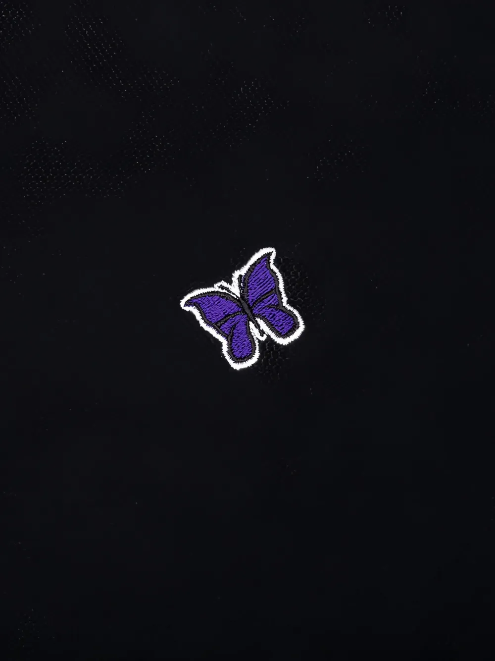 Needles Piqué poloshirt met vlinder Zwart