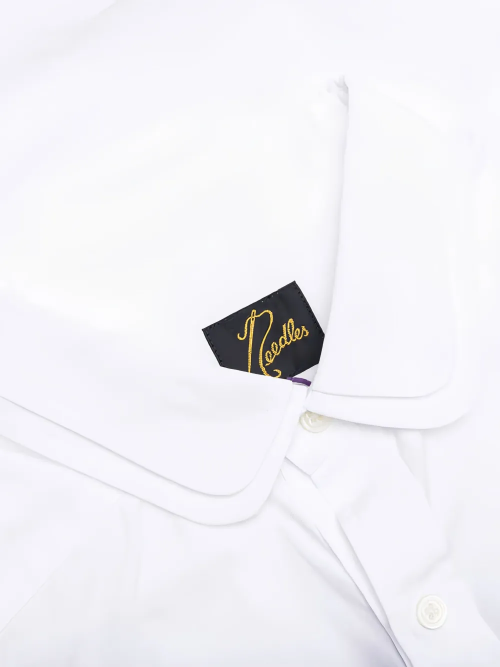 Needles Overhemd met dubbele ronde kraag Wit