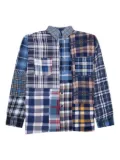 Needles patchwork flannel shirt - Blue