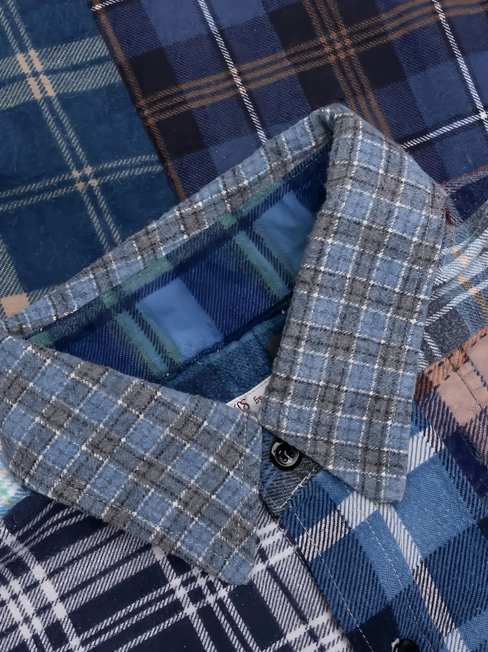 Needles Flanellen overhemd Blauw