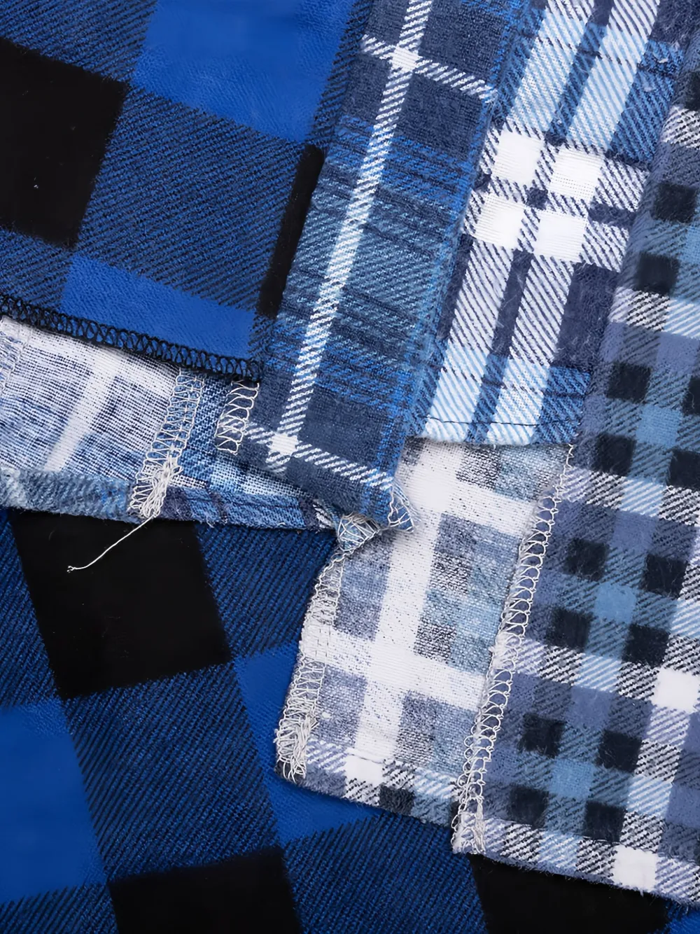 Needles Overhemd met patchwork Blauw