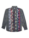 Needles ribbon-flannel patchwork shirt - Grey