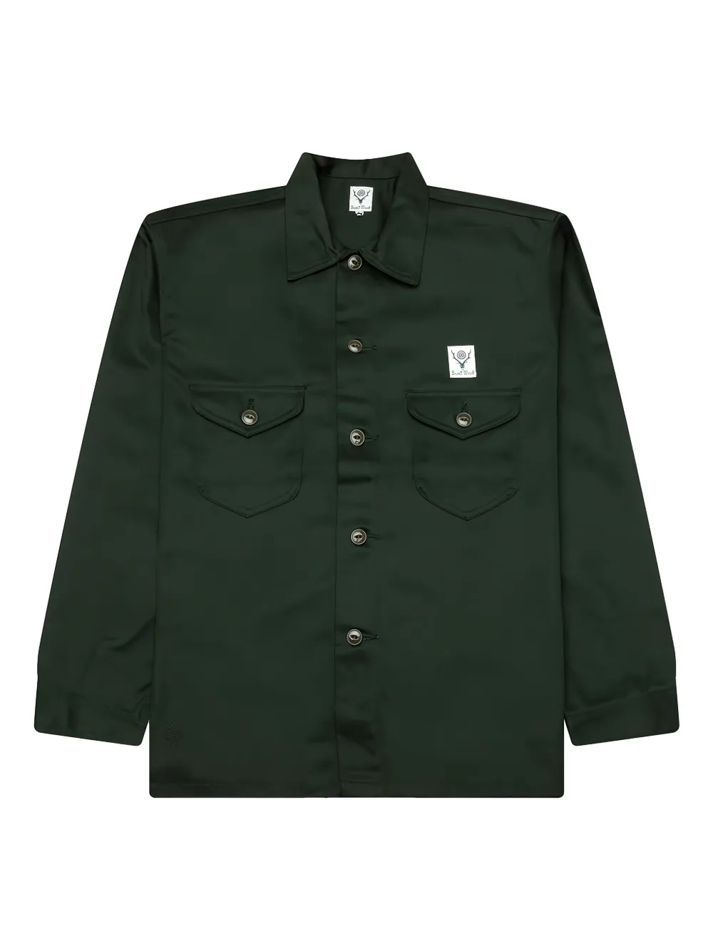 SOUTH2 WEST8 logo-patch overshirt | Green | Image 1