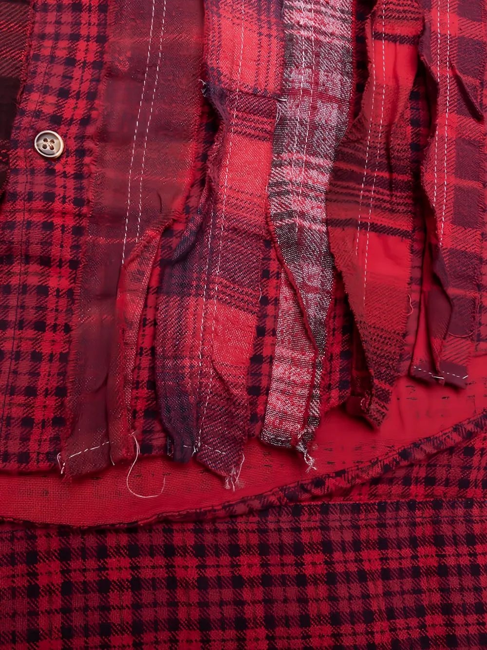 Needles Geruit overhemd met lintdetail Rood