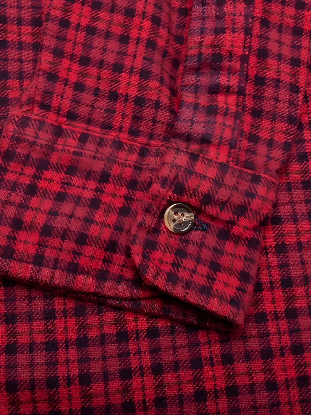 Needles Geruit overhemd met lintdetail Rood