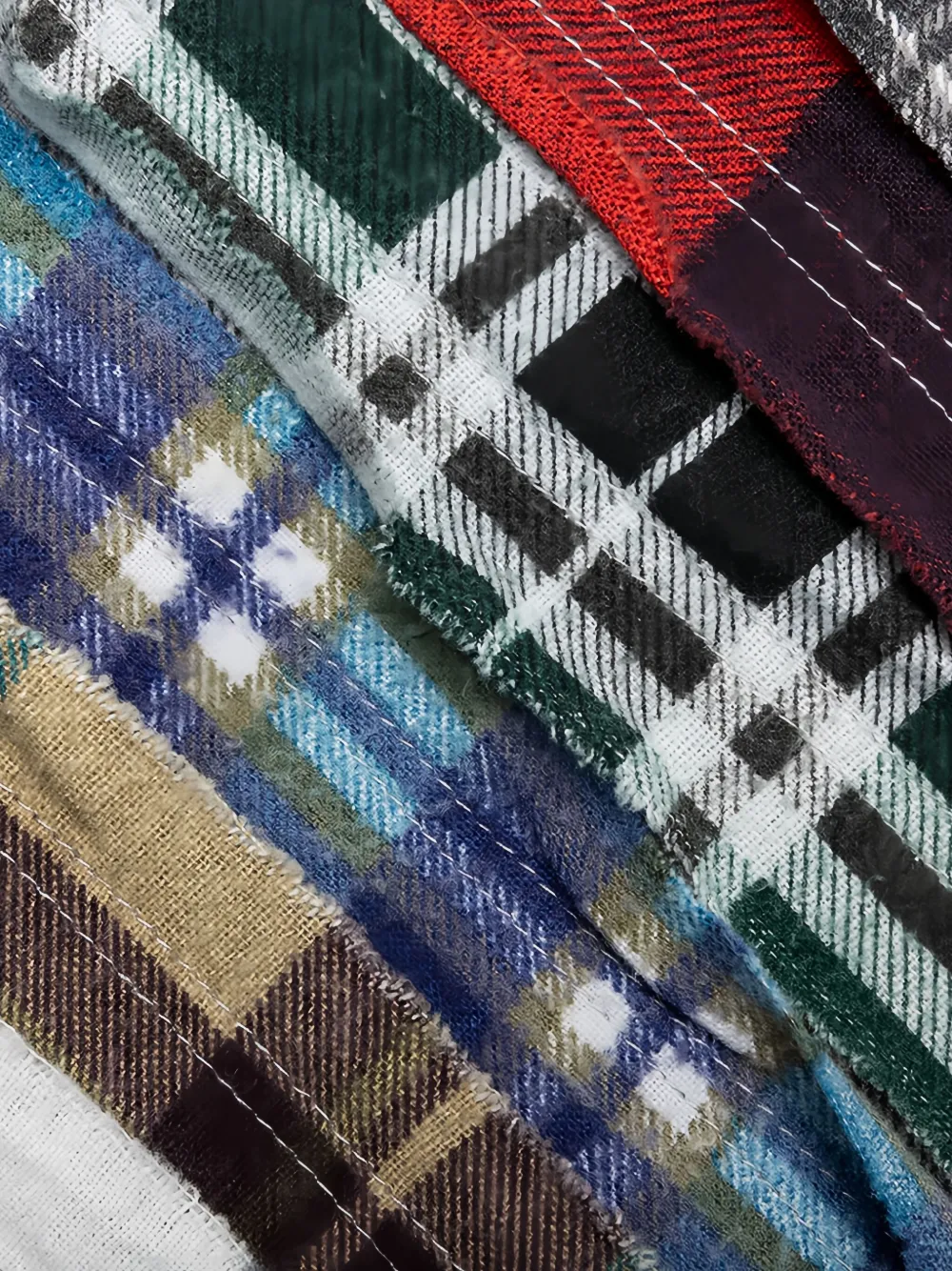 Needles Flanellen overhemd met lint Grijs