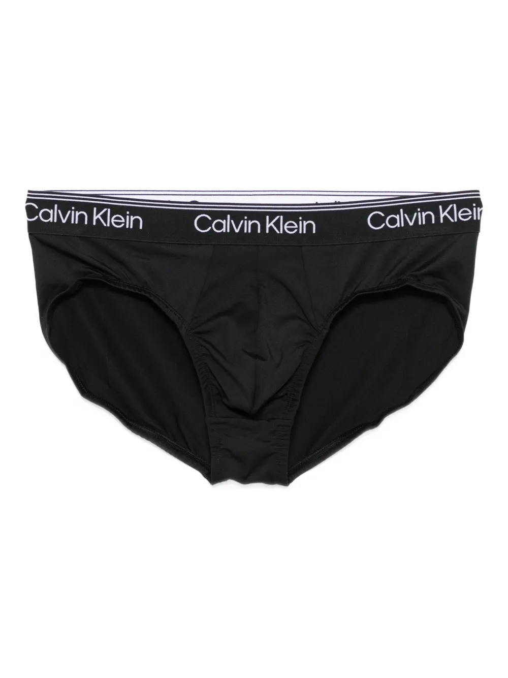 Calvin Klein Logo-waistband Briefs (pack Of Three) In Black