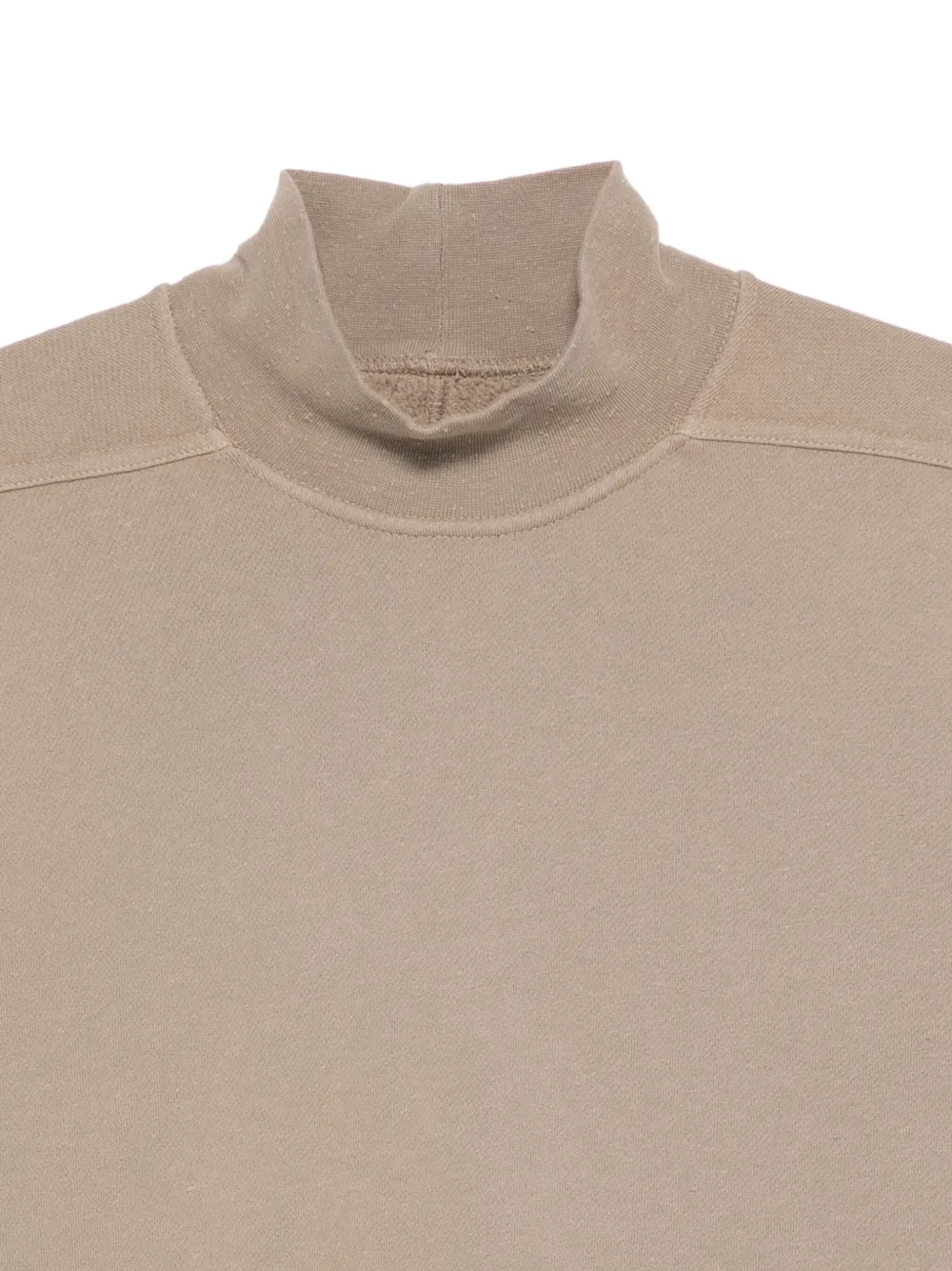 Rick Owens Drkshdw Drkshdw Mock-neck Frayed-hem Sweater In Neutral