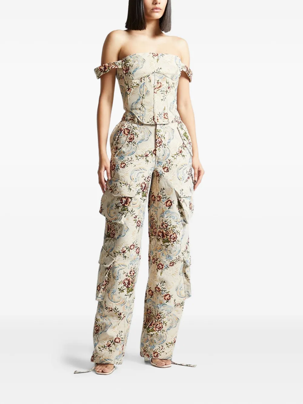 Manière De Voir Bonnie floral-jacquard corset top | Blusen  | Image 2