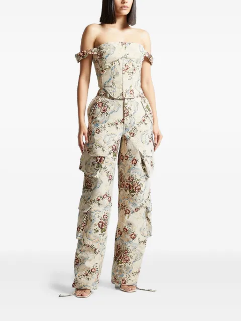 Manière De Voir Bonnie floral-jacquard corset top