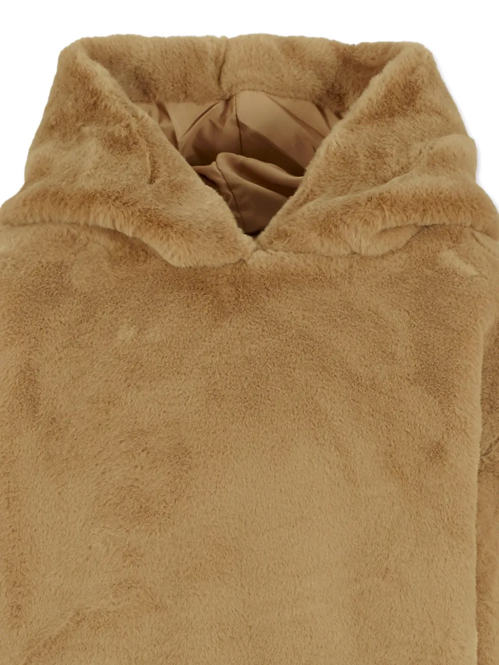 Molo Faux-fur Hooded Top In Brown