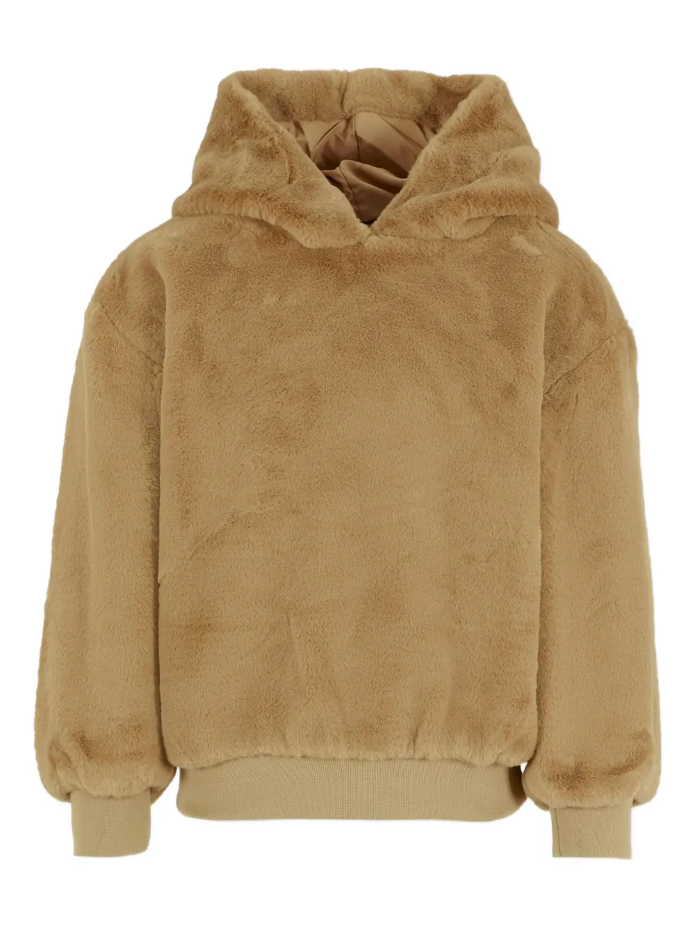 Molo faux-fur hooded top | Neutrals | Image 1