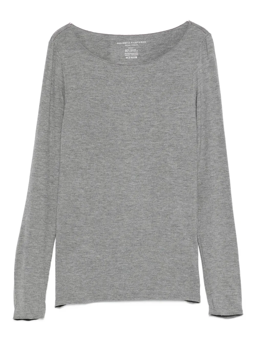 Majestic Filatures boat-neck long-sleeve top | Grey | Image 1