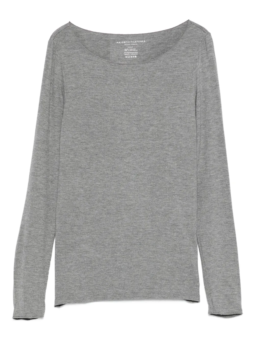 Majestic Filatures boat-neck long-sleeve top - Grigio