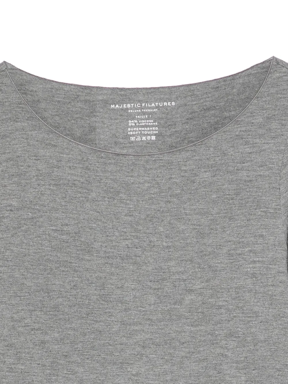 Majestic Filatures Top met boothals en lange mouwen Grijs