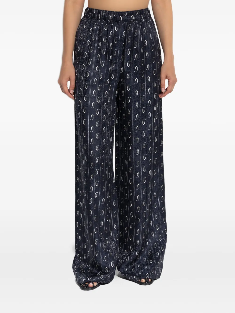 Tory Burch Broek met wijde pijpen Blauw