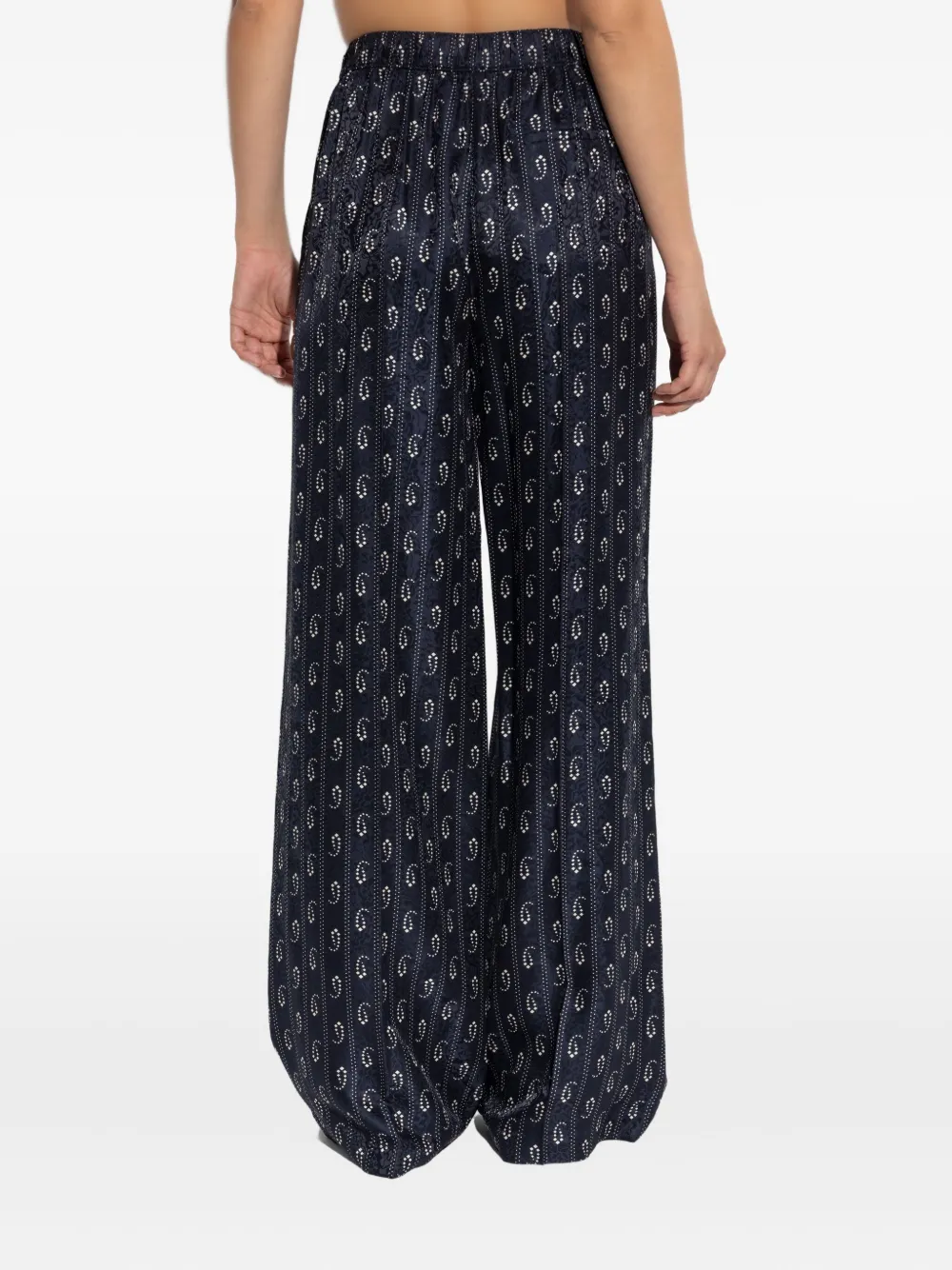 Tory Burch Broek met wijde pijpen Blauw