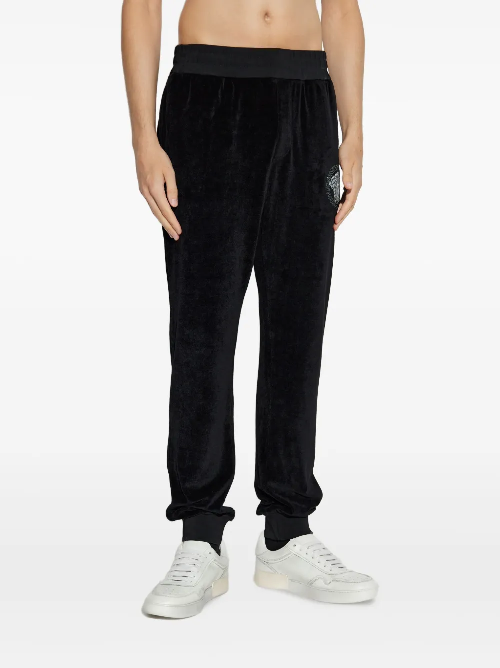 Versace Medusa-embroidered Track Pants In Black
