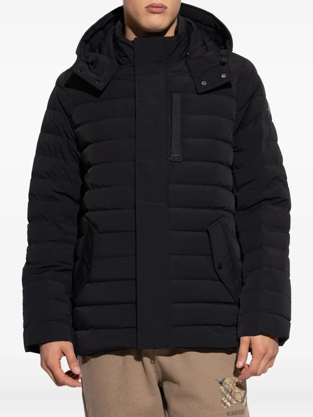 Moose Knuckles Logo-patch Padded Jacket In Black