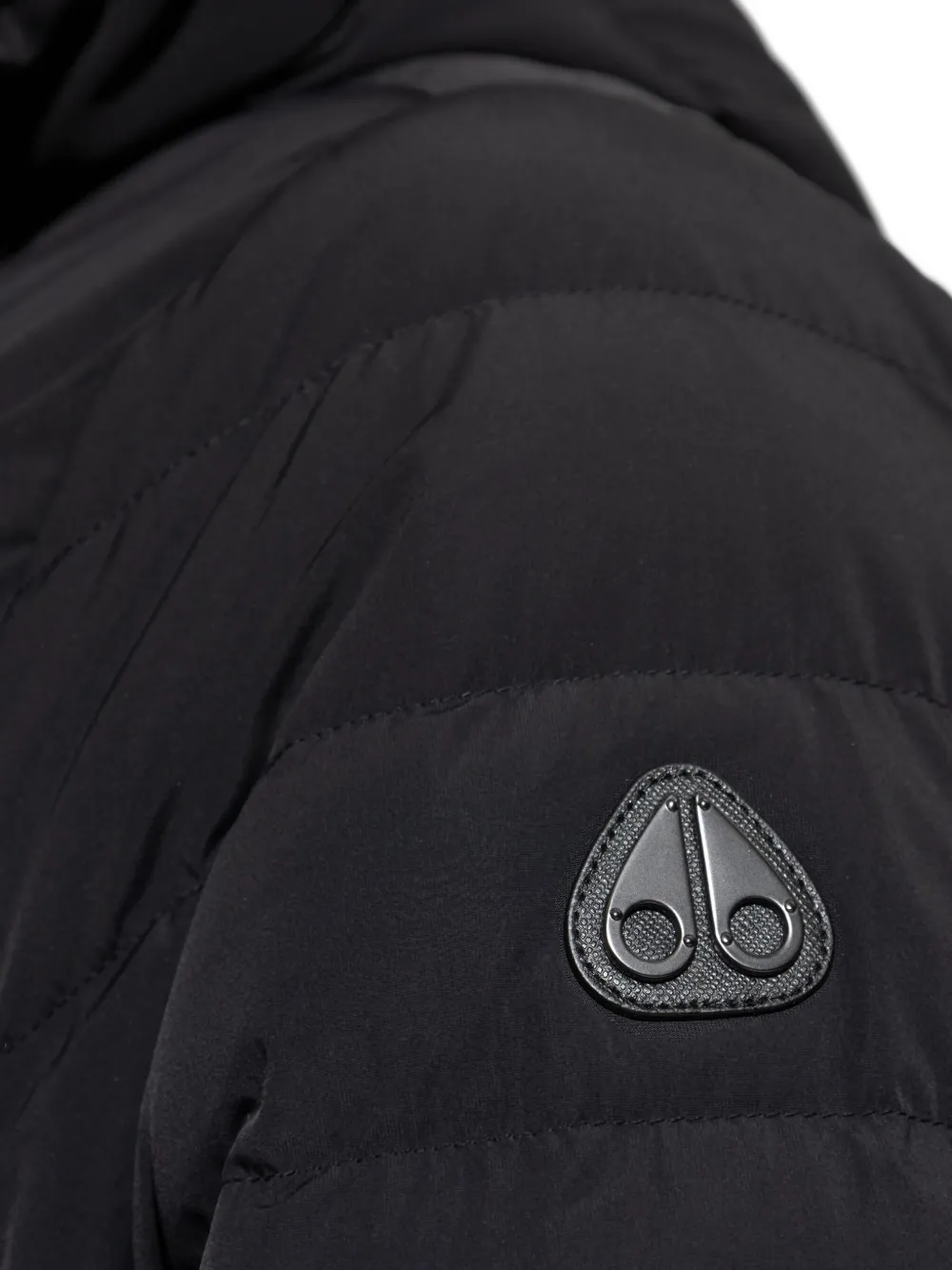 Moose Knuckles Logo-patch Padded Jacket In Black