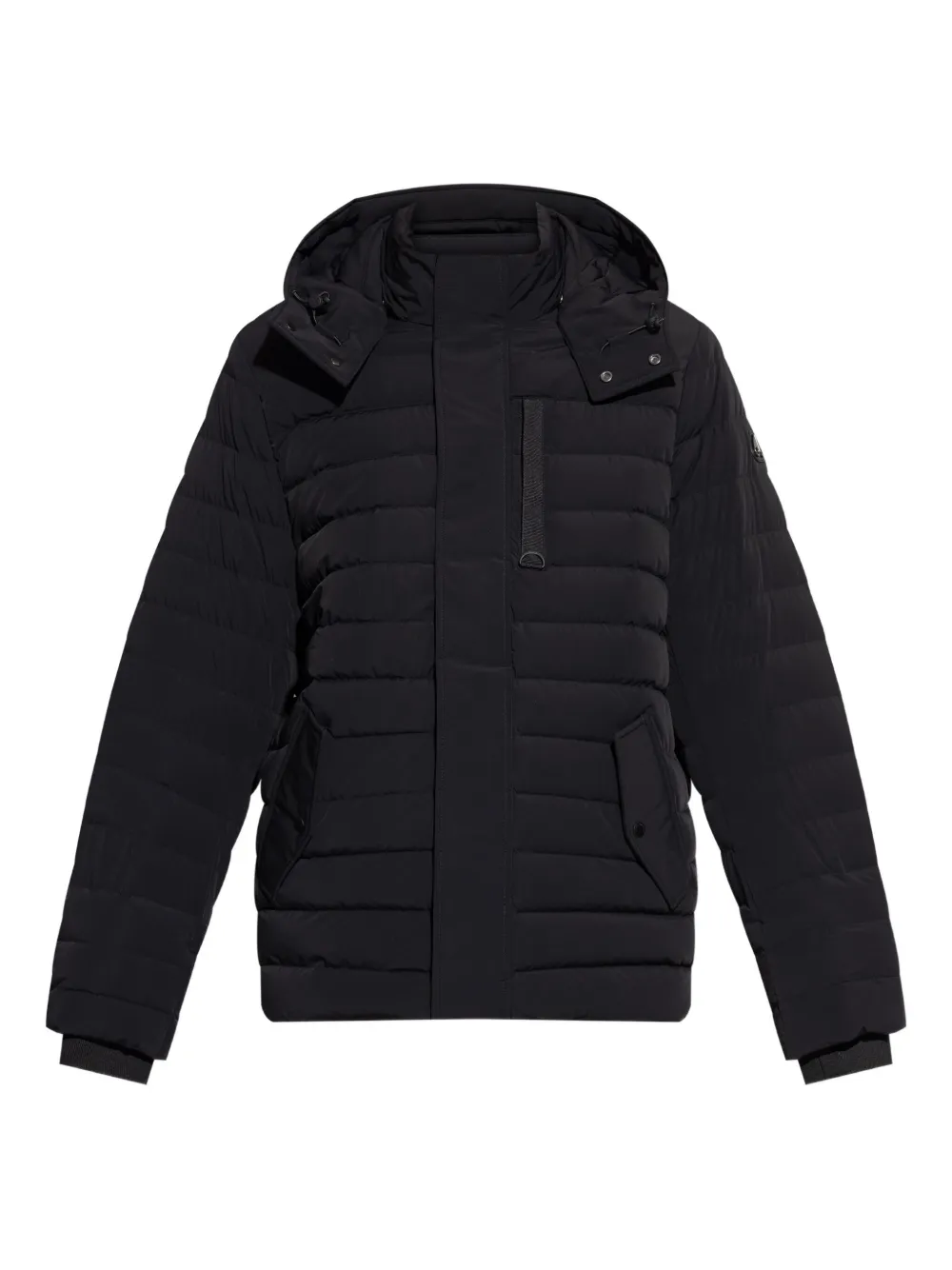 Moose Knuckles Logo-patch Padded Jacket In Black