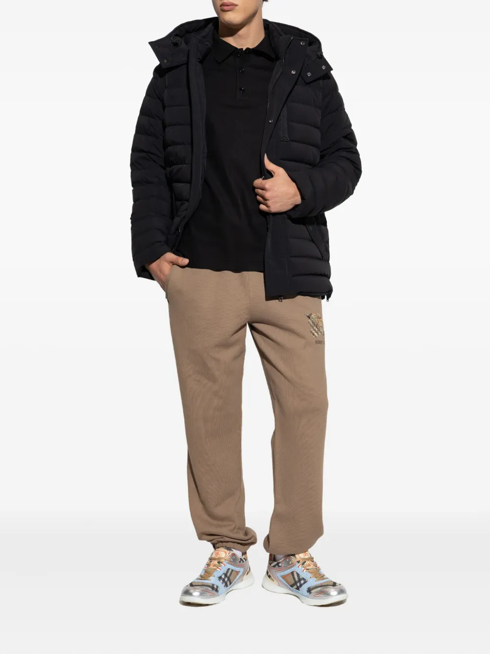 Moose Knuckles Logo-patch Padded Jacket In Black