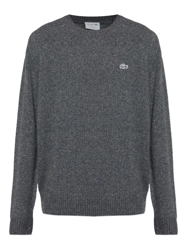 Lacoste Pull à Effet Peau De Crocodile Gris FARFETCH FR
